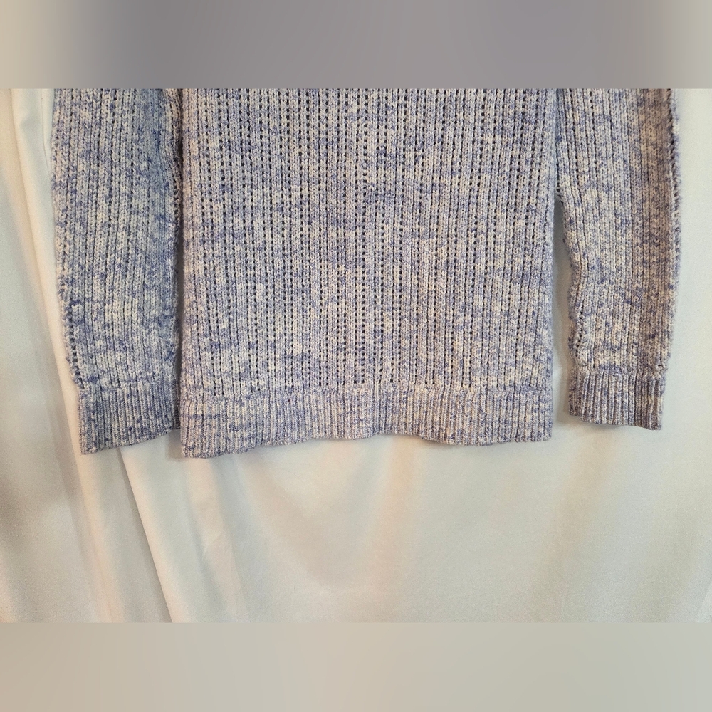 Talbots Heathered Blue Crew Neck Loose Knit Sweater Size L - Picture 5 of 8